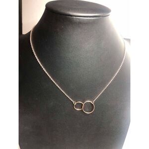 2572 Rosetone vermeil 925 Sterling Silver interlocking rings necklace 18"